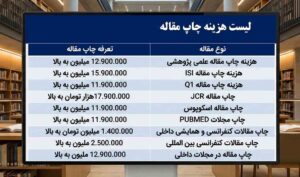 هزینه چاپ مقاله علمی